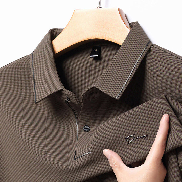 Herren Hochwertiges Langarm Poloshirt mit feuchtigkeitsregulierendem Stoff Aliams