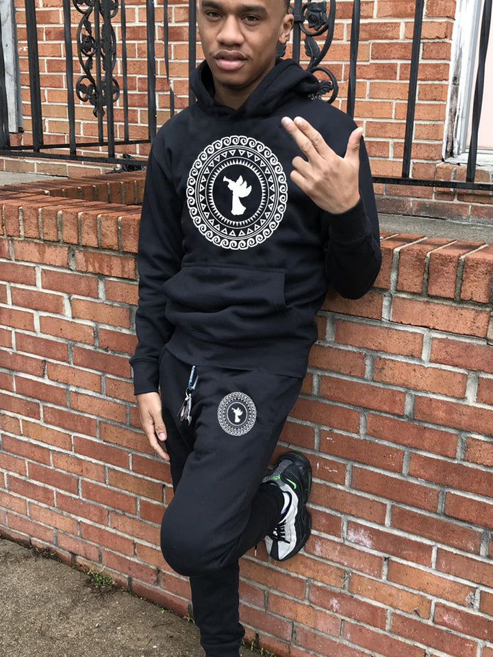 Herren sportliches Hoodie- und Jogginghose-Set mit kreativem Design Aliams