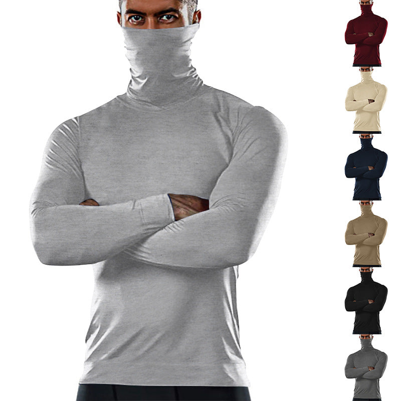 Herren funktionales Langarmshirt mit hohem Kragen und feuchtigkeitsregulierendem Material Aliams