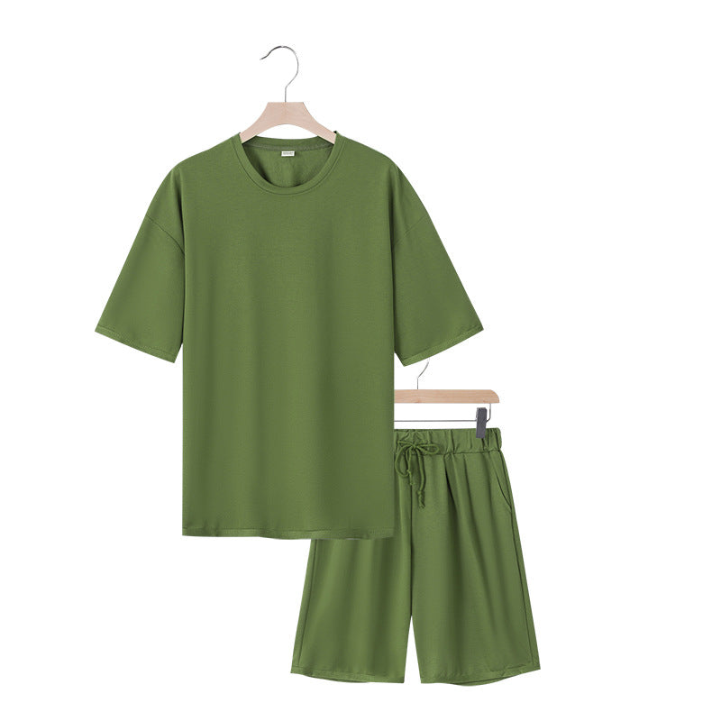 Herren Freizeit-Set mit bequemem T-Shirt und Shorts aus atmungsaktiver Baumwolle Aliams