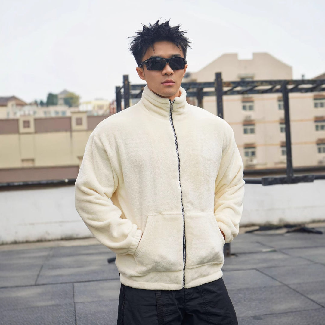 Herren Fleecejacke mit hohem Kragen und weichem Futter Aliams