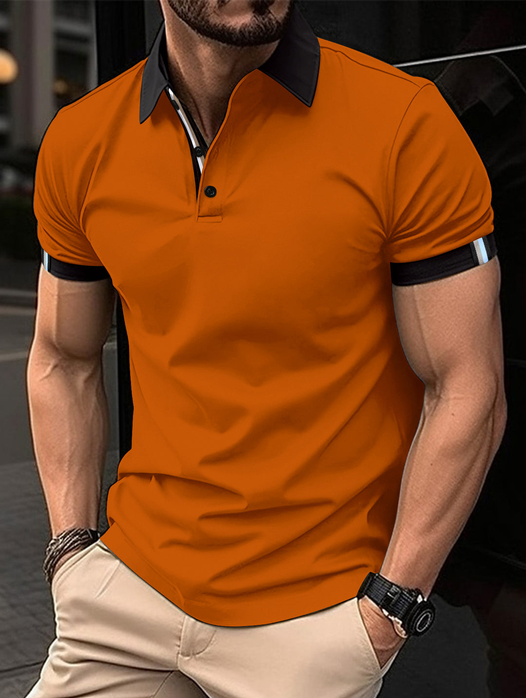 Herren Performance Polohemd mit Kontrastdetails Aliams