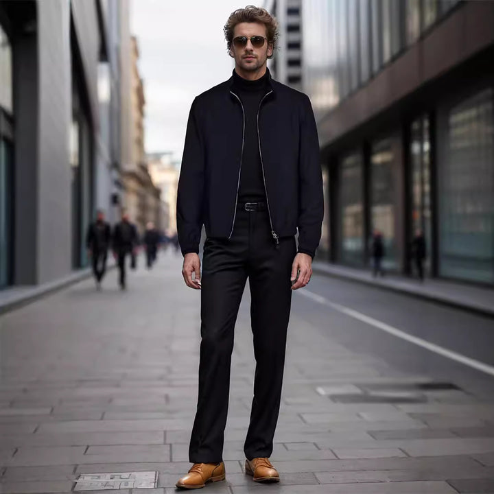 Herren elegante und funktionale Übergangsjacke mit hohem Kragen Aliams