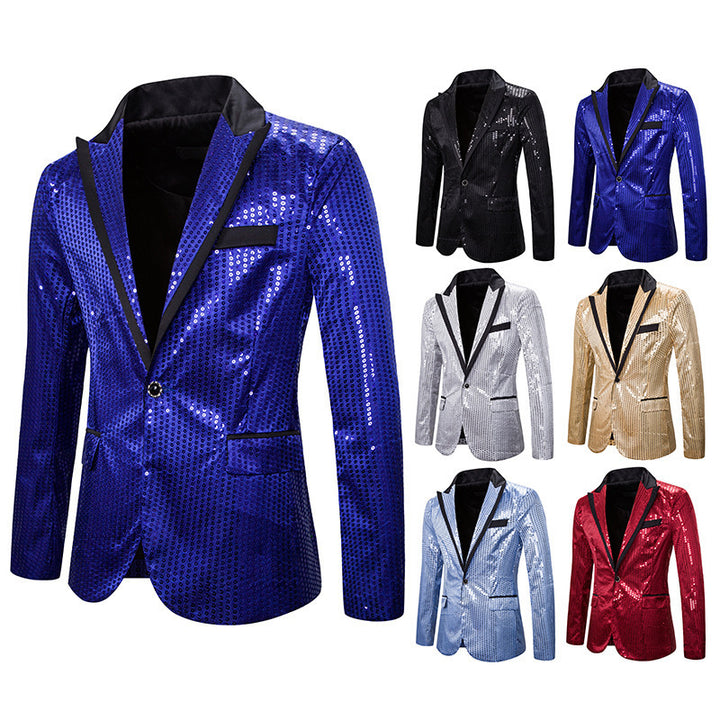 Herren eleganter Pailletten Blazer mit modernem Schnitt Aliams