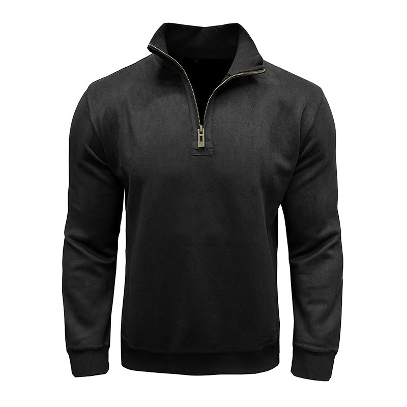 Herren Fleece Pullover mit Stehkragen Aliams