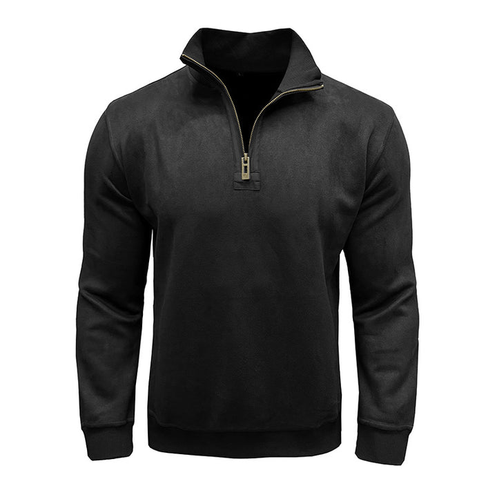 Herren Fleece Pullover mit Stehkragen Aliams