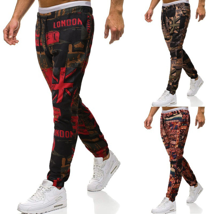 Herren Cargohose mit urbanem Print und elastischem Bund Aliams