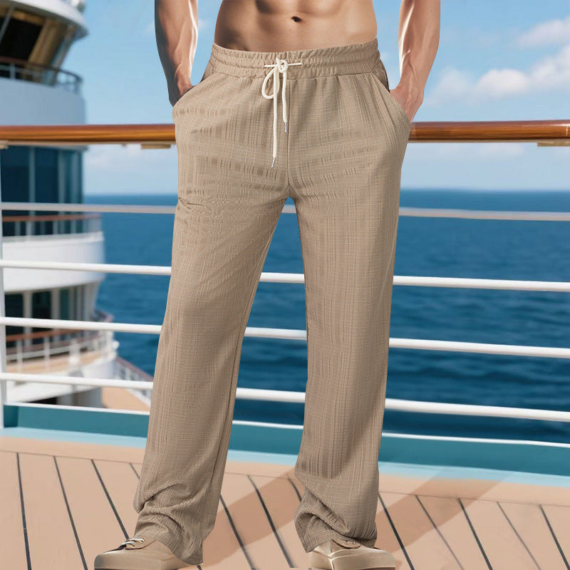 Herren Bequeme Loungehose mit elastischem Bund und Seitentaschen Aliams
