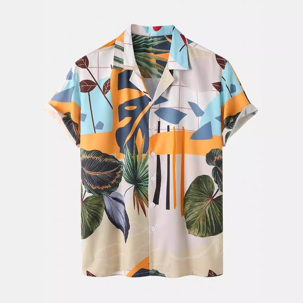 Herren sommerliches Freizeitset mit floralem Druck Aliams