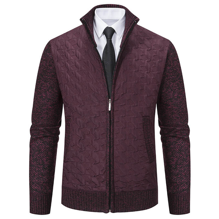 Herren stylische Steppjacke mit strukturiertem Obermaterial und hohem Kragen Aliams