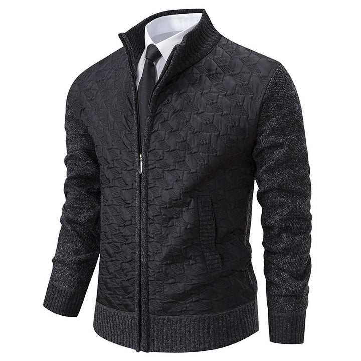 Herren stylische Steppjacke mit strukturiertem Obermaterial und hohem Kragen Aliams