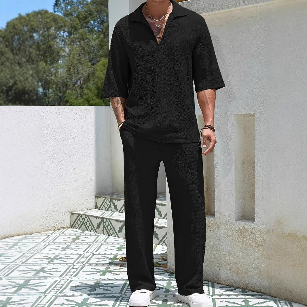 Herren Texturiertes Entspanntes Lounge-Set Aliams