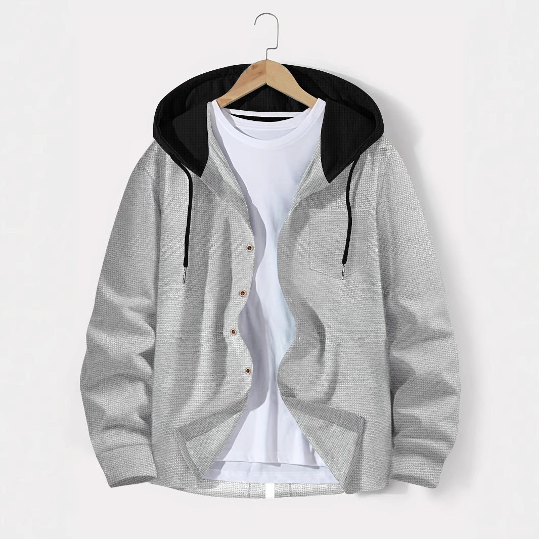 Herren vielseitiges Kapuzenshirt mit strukturierter Oberfläche und praktischer Brusttasche Aliams