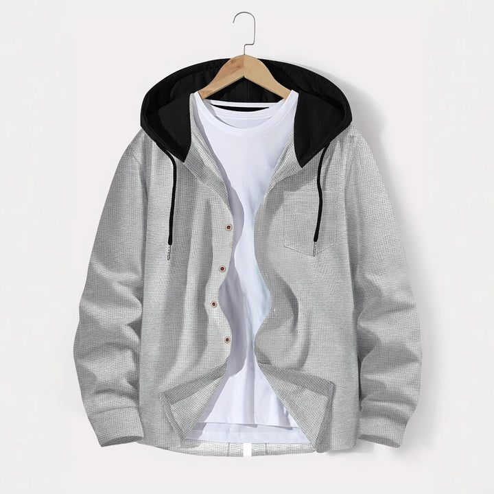 Herren vielseitiges Kapuzenshirt mit strukturierter Oberfläche und praktischer Brusttasche Aliams