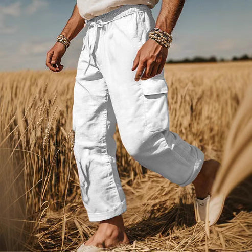 Herren Cargo-Hosen mit elastischem Bund und praktischen Seitentaschen Aliams