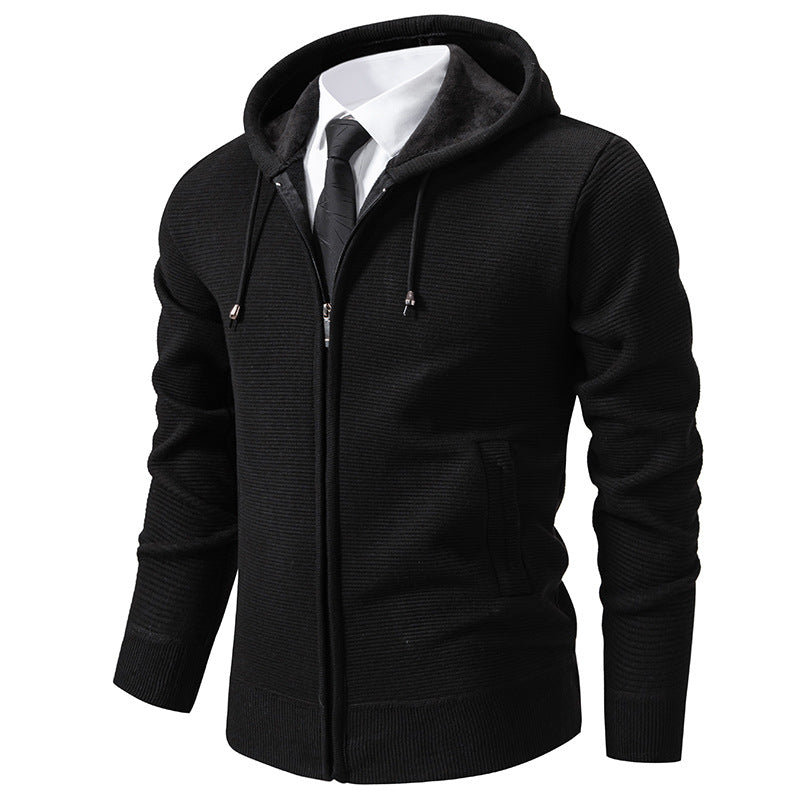 Herren elegante Strickjacke mit Kapuze und modernem Design Aliams