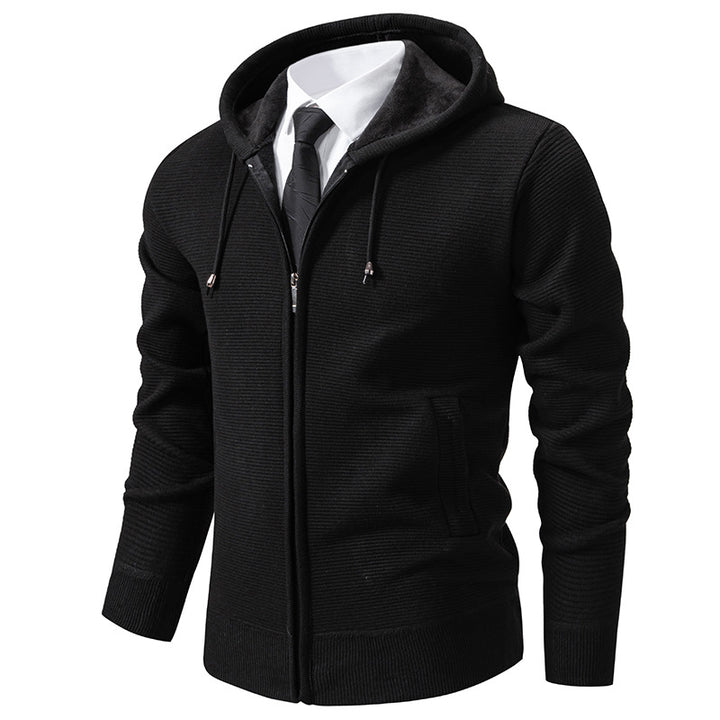 Herren elegante Strickjacke mit Kapuze und modernem Design Aliams