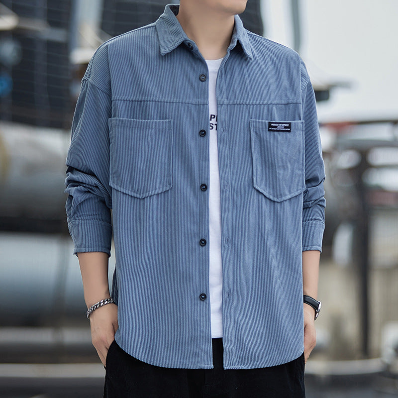 Herren Kordhemdjacke mit praktischen Brusttaschen Aliams