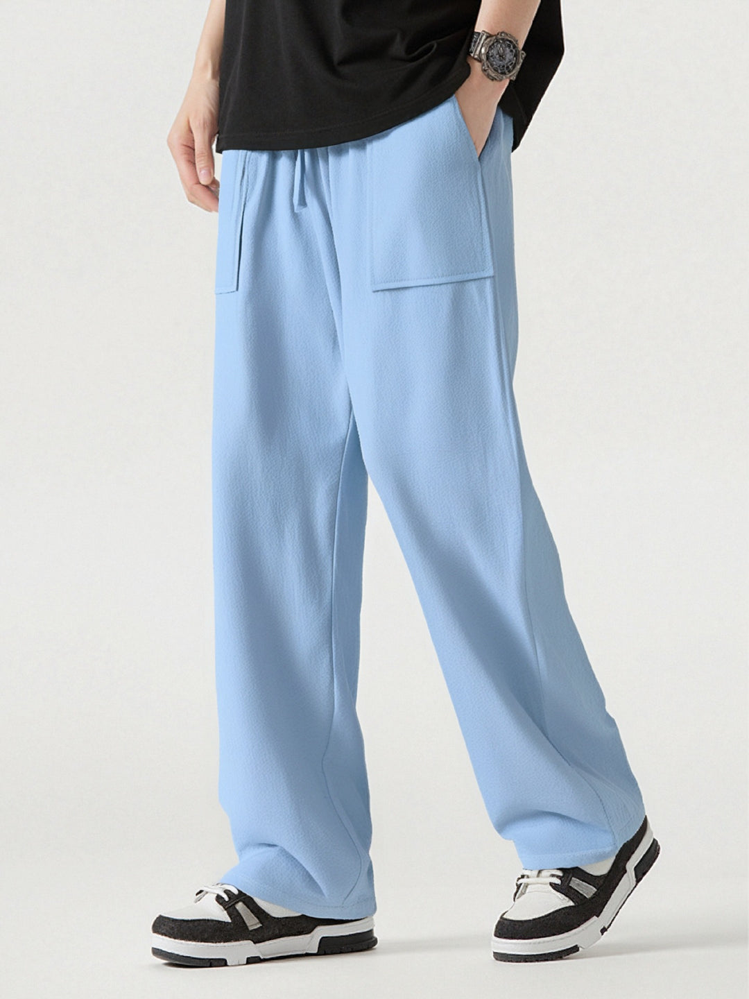 Herren Bequeme Cargo-Hose mit praktischen Taschen und elastischem Bund Aliams