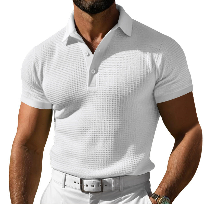 Herren Poloshirt mit strukturiertem Gewebe und modernen Knopfdetails Aliams