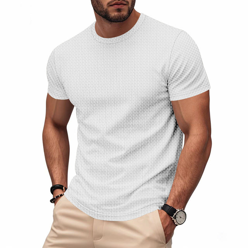 Herren Kurzarm T-Shirt mit strukturiertem Design und atmungsaktiver Baumwolle Aliams