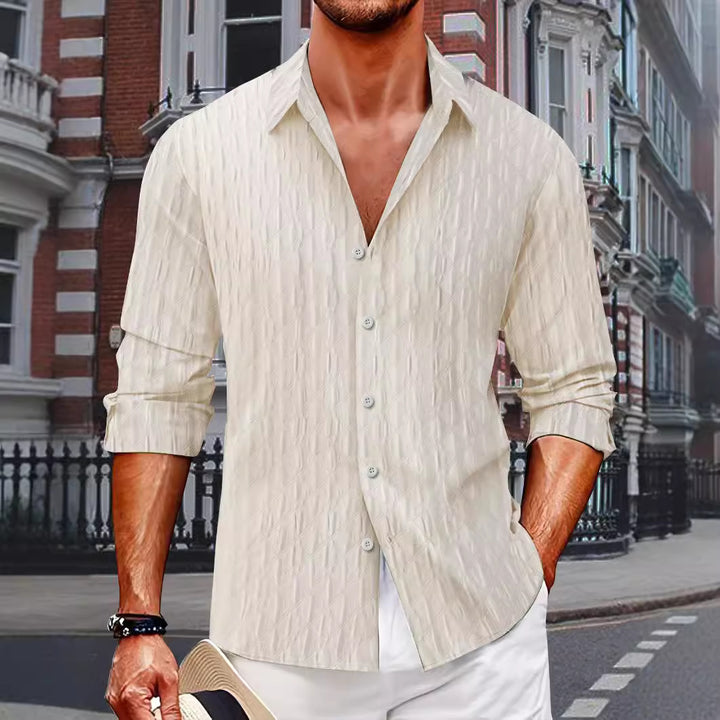 Herren Hemd mit gestepptem Muster Aliams