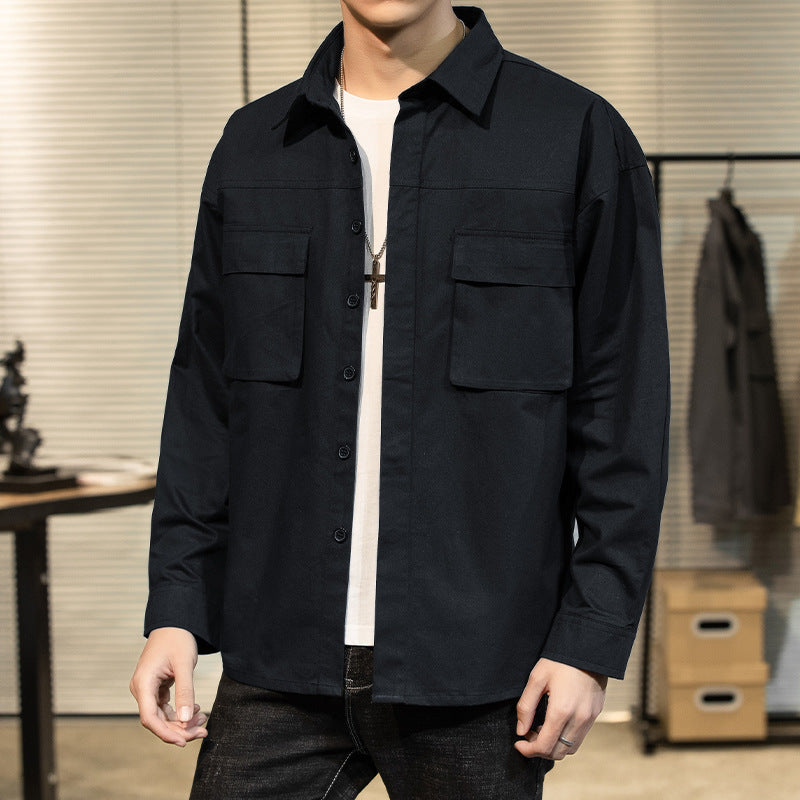 Herren robuste Utility-Hemdjacke mit praktischen Brusttaschen Aliams