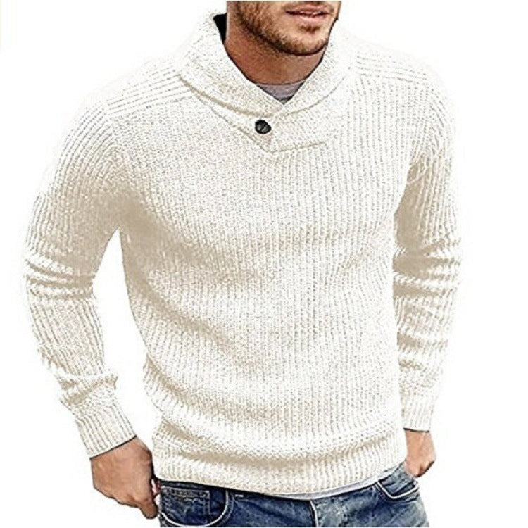 Herren Strickpullover mit Schalkragen und strukturierter Oberfläche Aliams