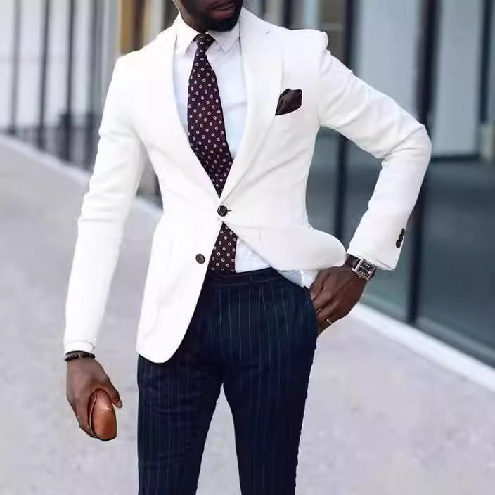 Herren eleganter Leinenblazer mit schmalem Schnitt Aliams