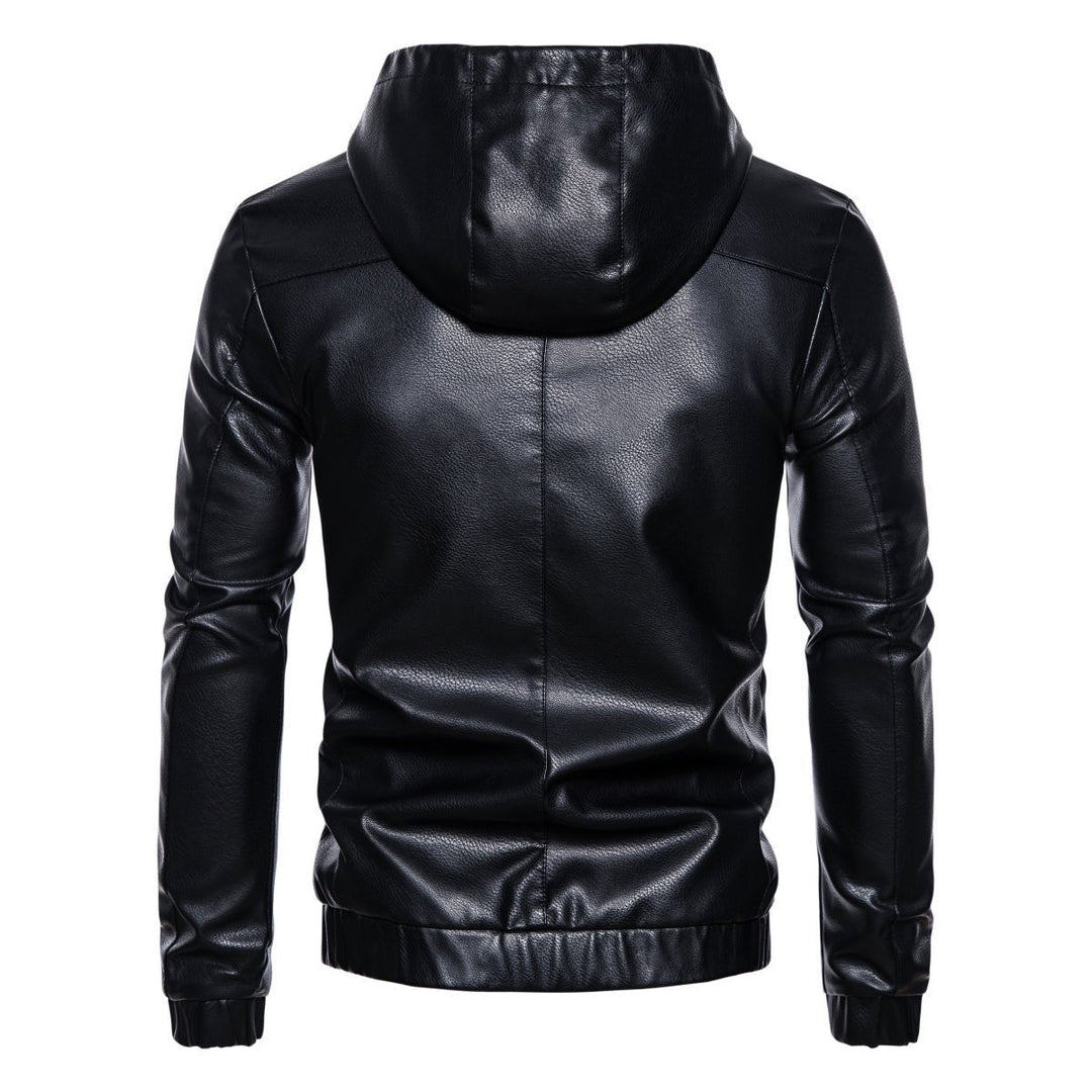 Herren Kunstlederjacke mit praktischem Kapuzen Design und sportiven Details Aliams
