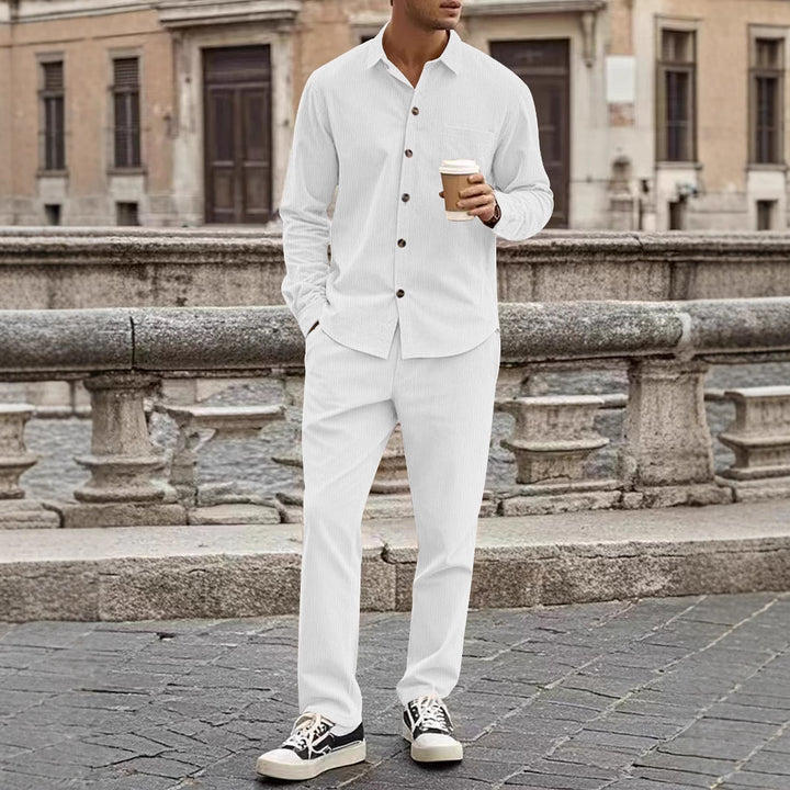 Herren elegantes Freizeithemd mit passender Hose Aliams