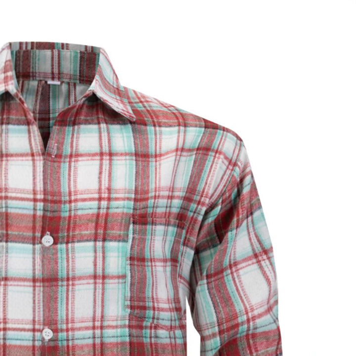 Herren Karierte Baumwollhemd Aliams