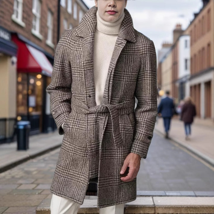 Herren Klassischer Karomantel Aliams