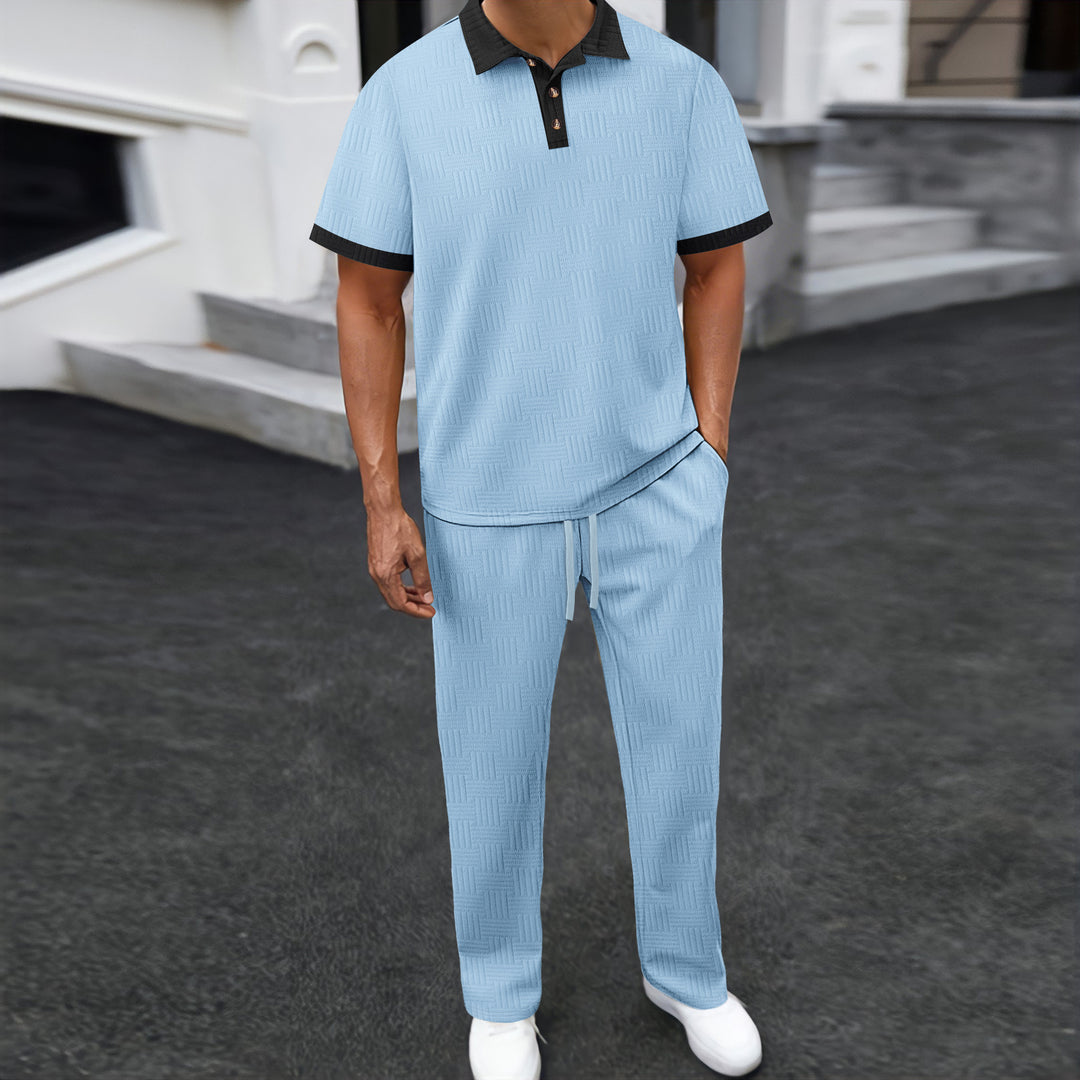 Herren Freizeitanzug mit strukturiertem Design und schickem Kragen Aliams