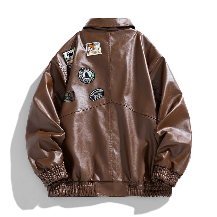 Herren Kunstlederjacke im modernen Utility-Design mit praktischen Taschen Aliams