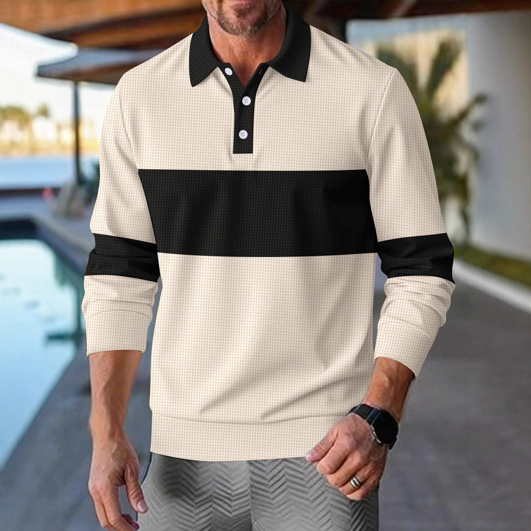 Herren sportliches Poloshirt mit innovativem Anlasskragen Aliams