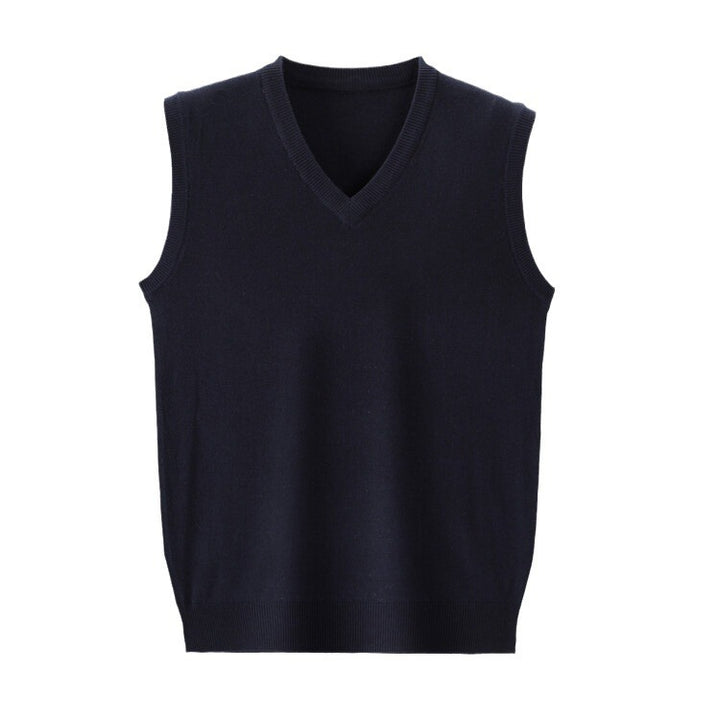 Herren V-Pullover aus feiner Baumwollmischung mit eleganter Struktur Aliams