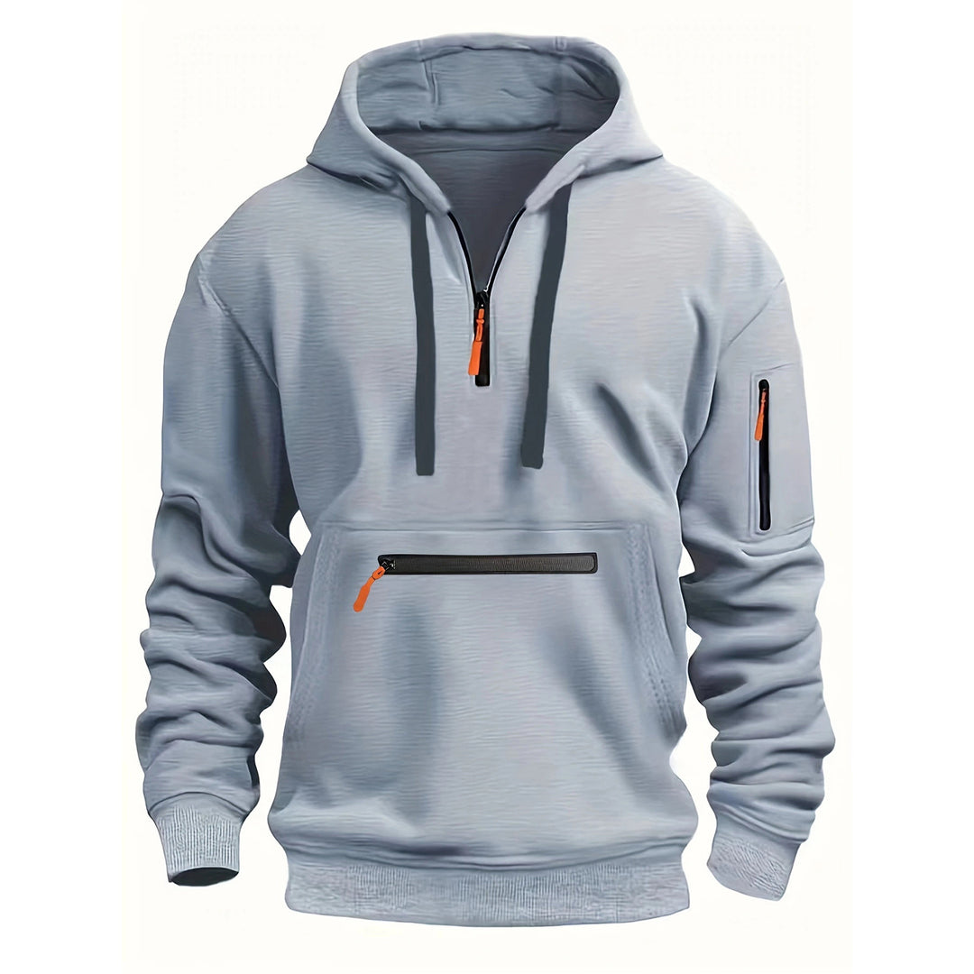 Herren praktischer Zip-Hoodie mit reflektierenden Details und verschiedenen Taschen Aliams