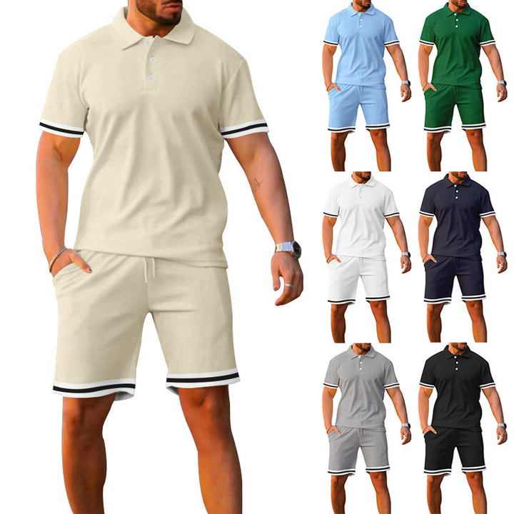 Herren Sportliches Poloshirt und Shorts Set Aliams