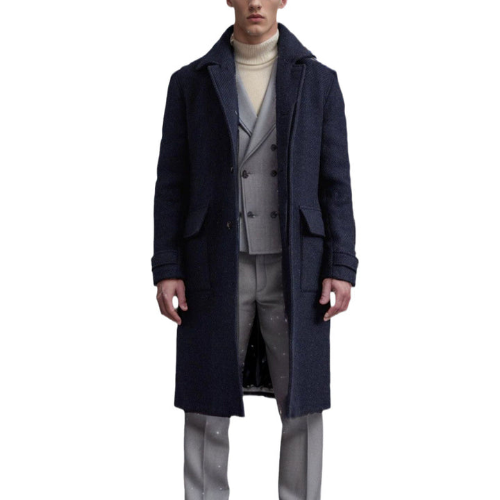 Herren Eleganter und zeitloser Wool-Langmantel Aliams