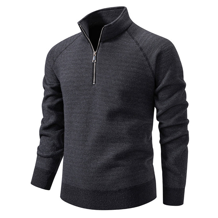 Herren Rollkragenpullover mit modernem Reißverschluss und strukturiertem Design Aliams