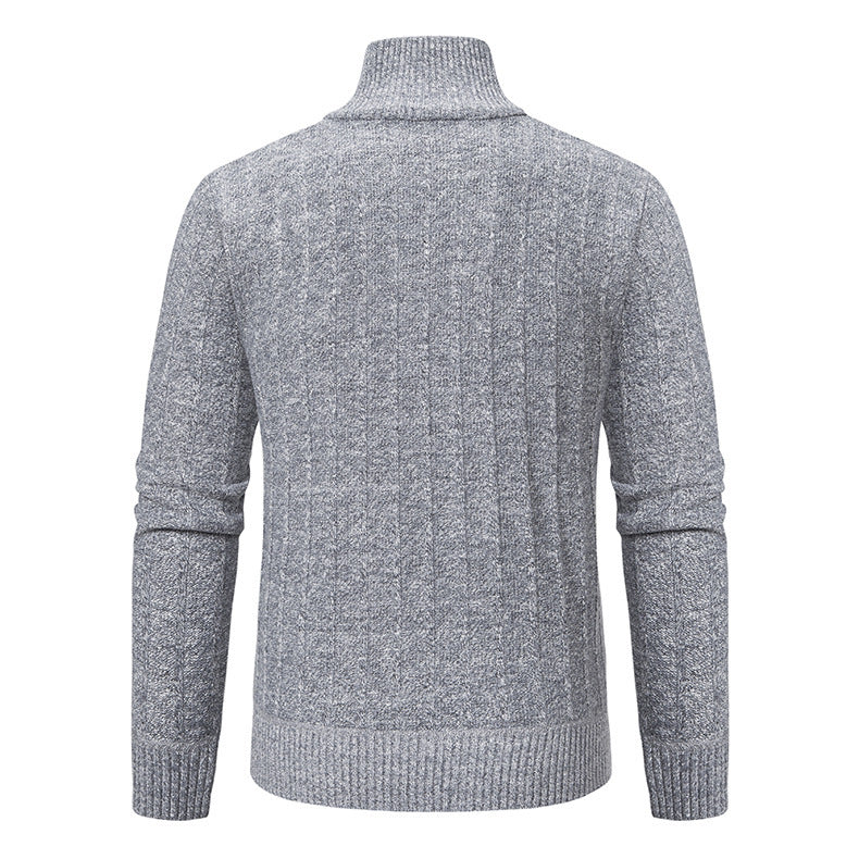 Herren Feinstrickpullover mit Reißverschluss und strukturiertem Design Aliams