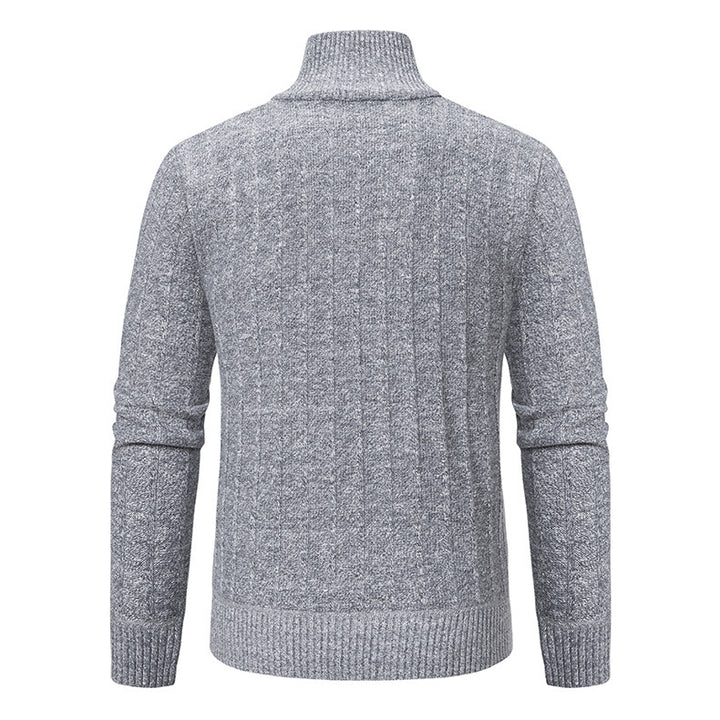 Herren Feinstrickpullover mit Reißverschluss und strukturiertem Design Aliams