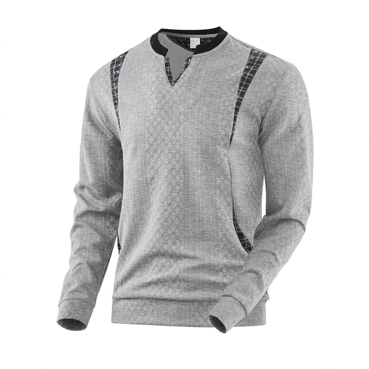 Herren Strickpullover mit modischen Karoelementen Aliams