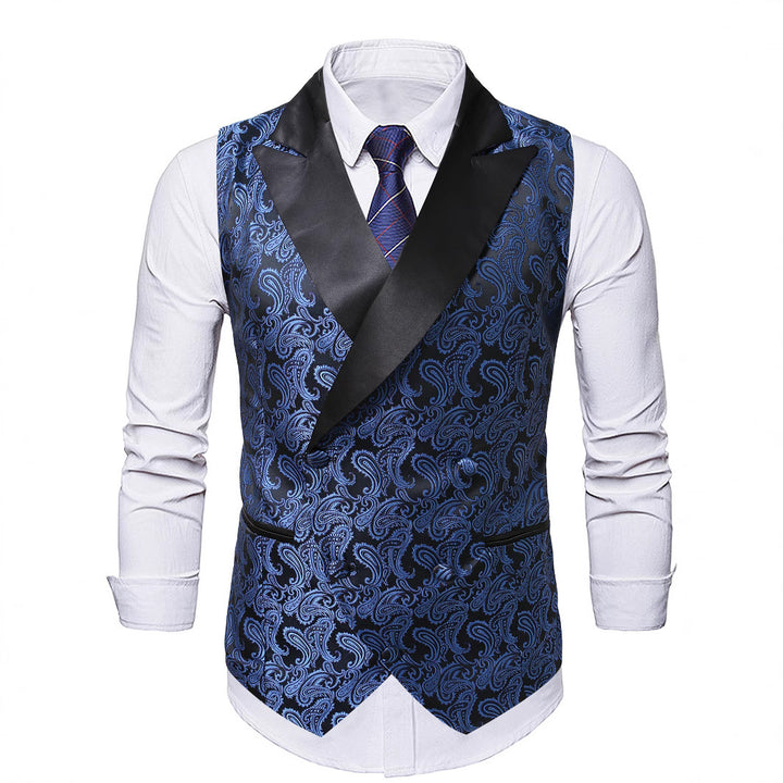 Herren elegante Paisley-Weste mit glänzendem Finish Aliams