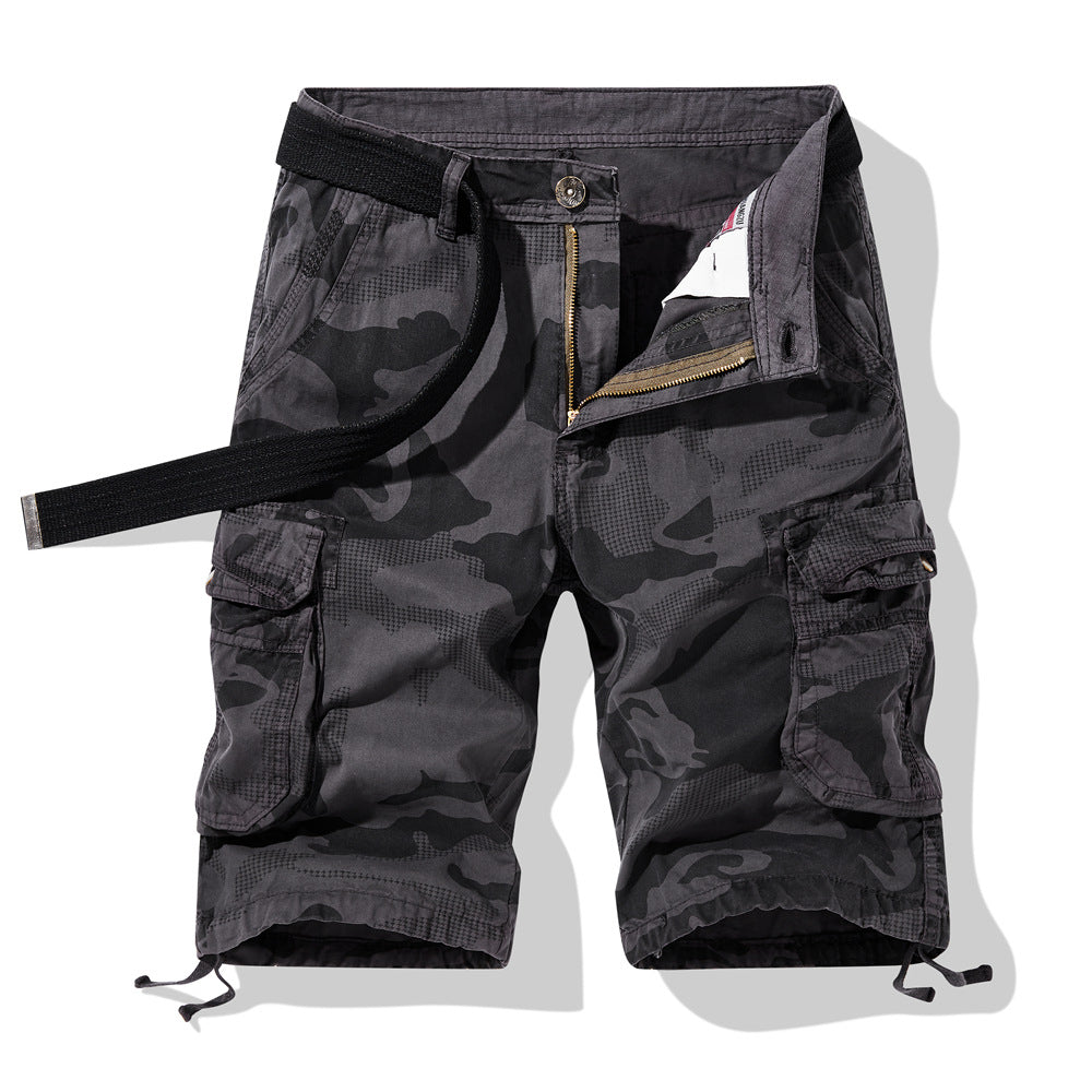 Herren Camouflage Cargo-Shorts mit funktionalen Seitentaschen und verstellbarem Bund Aliams