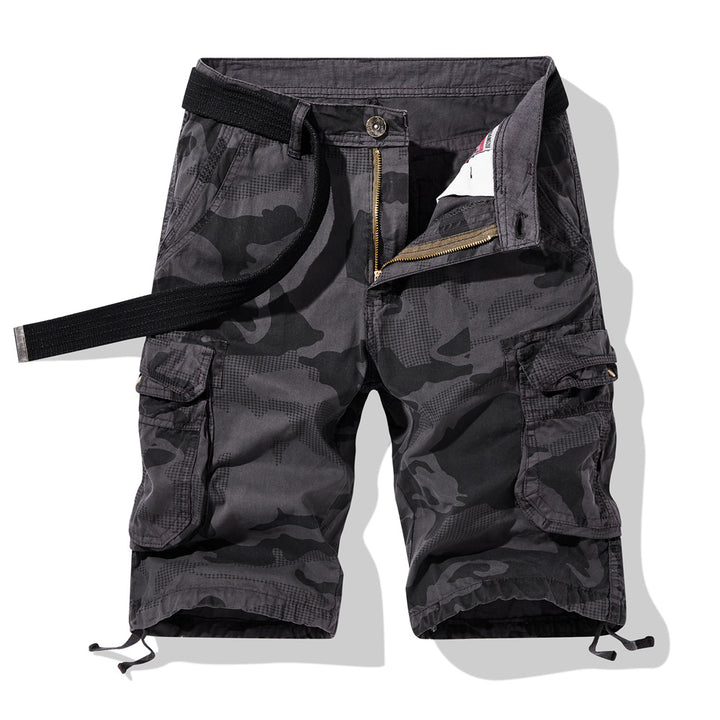 Herren Camouflage Cargo-Shorts mit funktionalen Seitentaschen und verstellbarem Bund Aliams