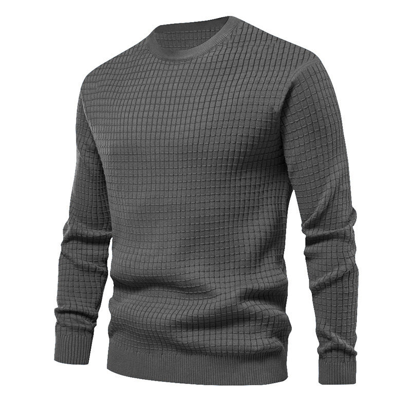 Herren hochwertiger Strickpullover mit strukturiertem Design und klassischem Rundhalsausschnitt Aliams