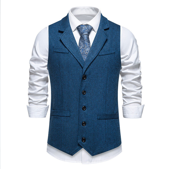Herren elegante Weste mit geometrischem Muster Aliams