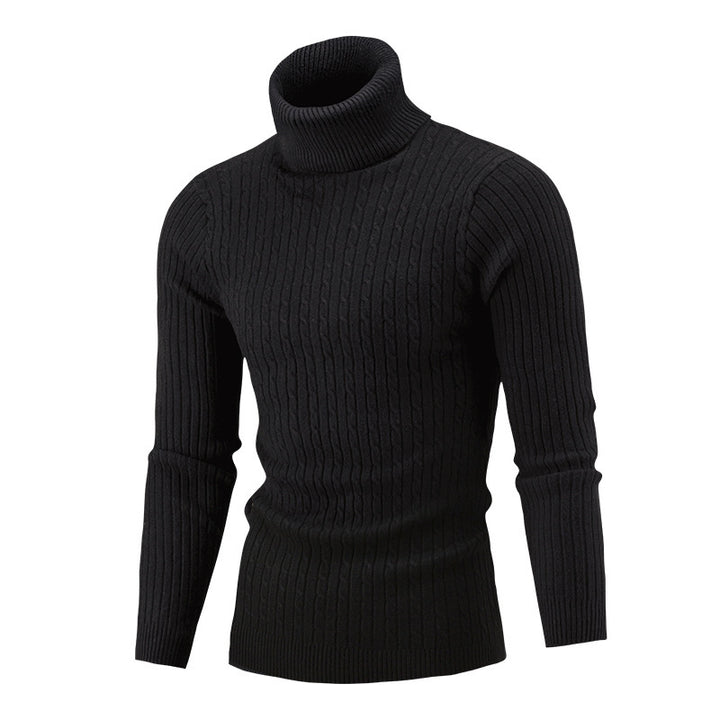 Herren Rollkragenpullover im klassischen Rippmuster Aliams